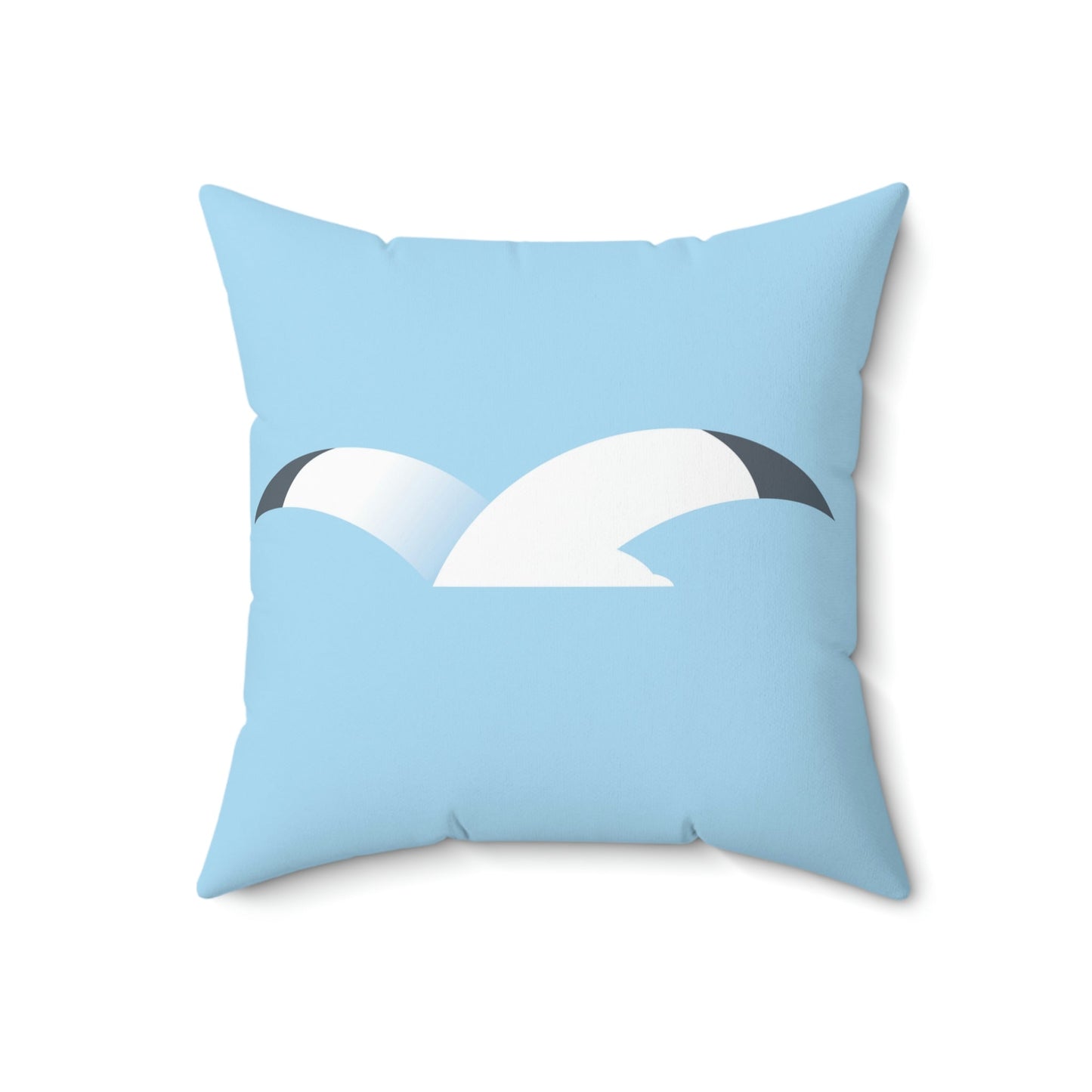 Seagull Flying Bird Minimal Abstract Art Aesthetic Spun Polyester Square Pillow Ichaku [Perfect Gifts Selection]
