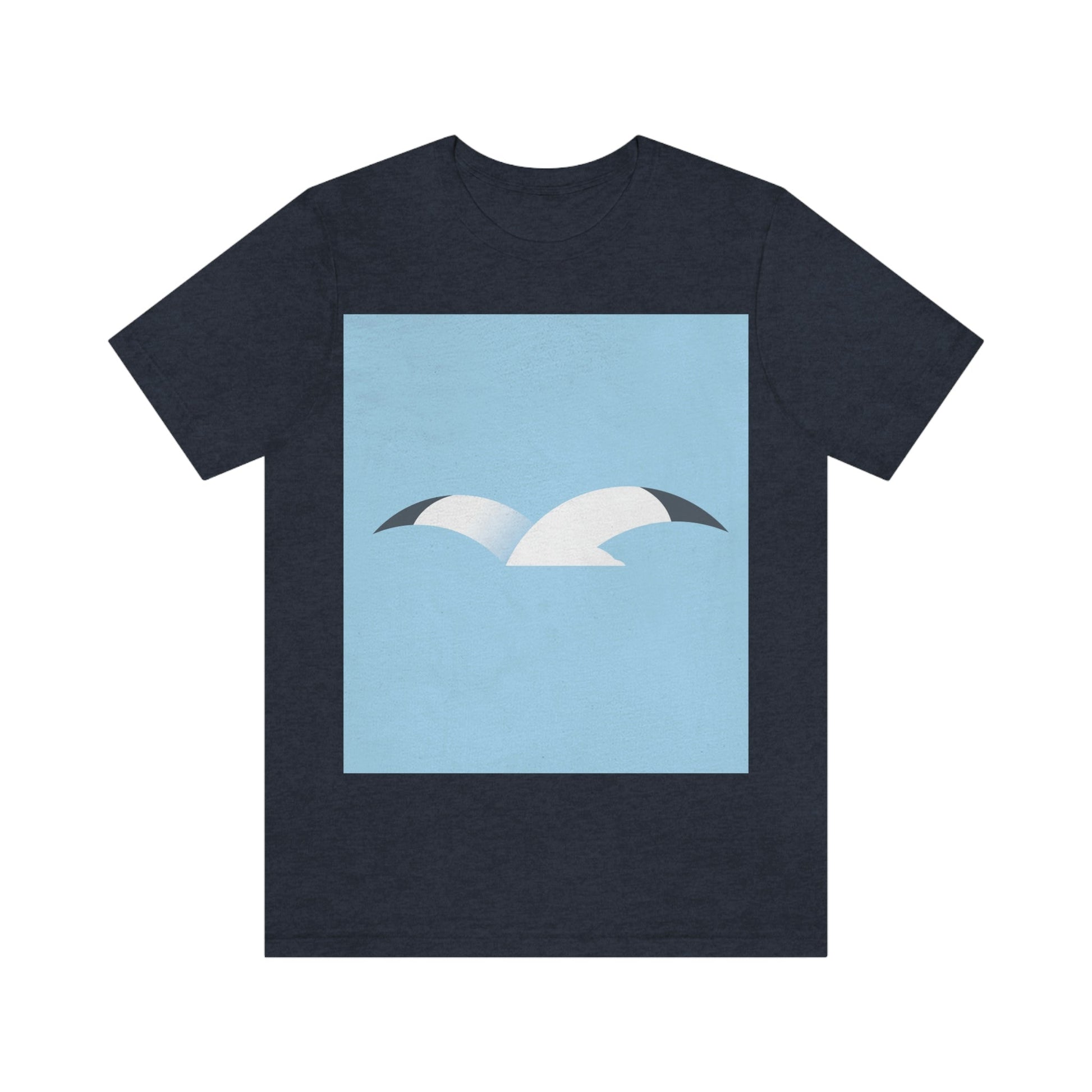 Seagull Flying Bird Minimal Abstract Art Aesthetic Unisex Jersey Short Sleeve T-Shirt Ichaku [Perfect Gifts Selection]