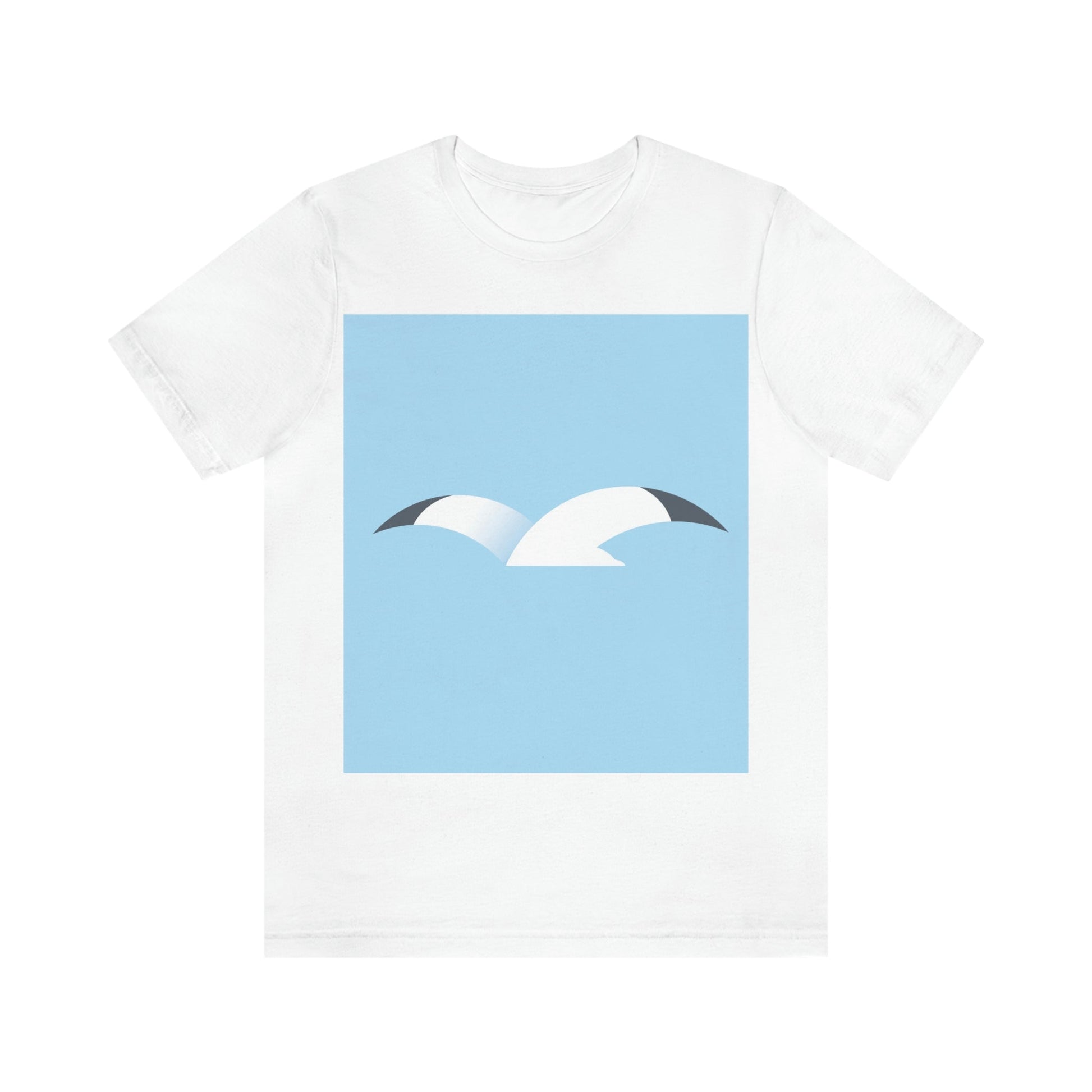 Seagull Flying Bird Minimal Abstract Art Aesthetic Unisex Jersey Short Sleeve T-Shirt Ichaku [Perfect Gifts Selection]