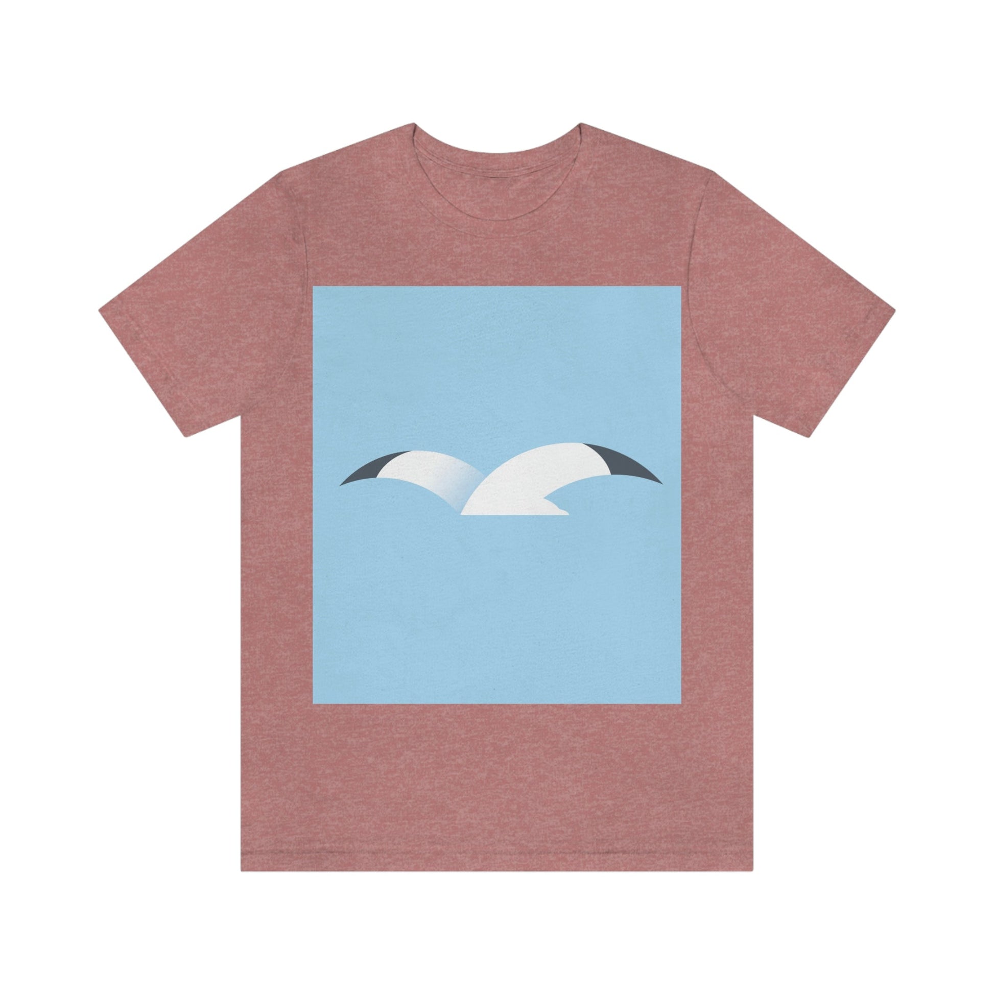 Seagull Flying Bird Minimal Abstract Art Aesthetic Unisex Jersey Short Sleeve T-Shirt Ichaku [Perfect Gifts Selection]