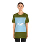 Seagull Flying Bird Minimal Abstract Art Aesthetic Unisex Jersey Short Sleeve T-Shirt Ichaku [Perfect Gifts Selection]