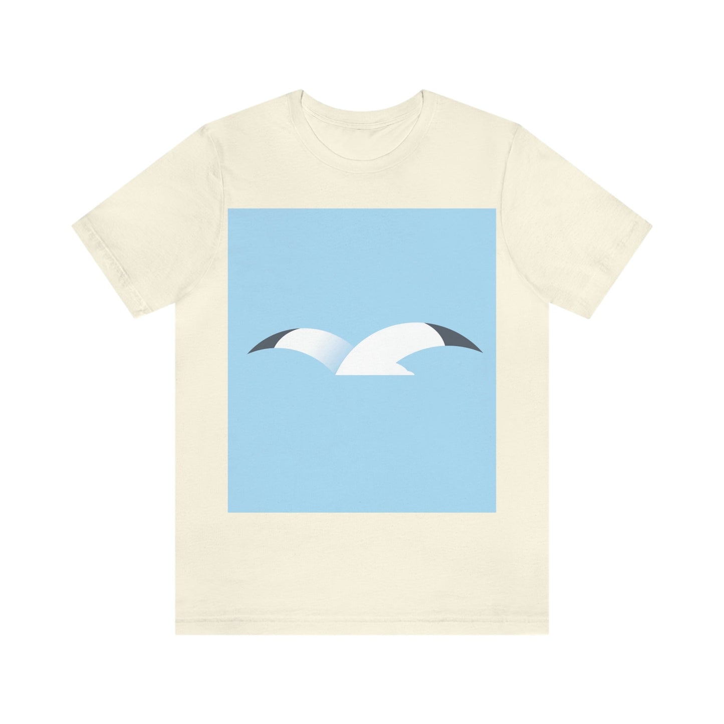 Seagull Flying Bird Minimal Abstract Art Aesthetic Unisex Jersey Short Sleeve T-Shirt Ichaku [Perfect Gifts Selection]