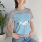 Seagull Flying Bird Minimal Abstract Art Aesthetic Unisex Jersey Short Sleeve T-Shirt Ichaku [Perfect Gifts Selection]