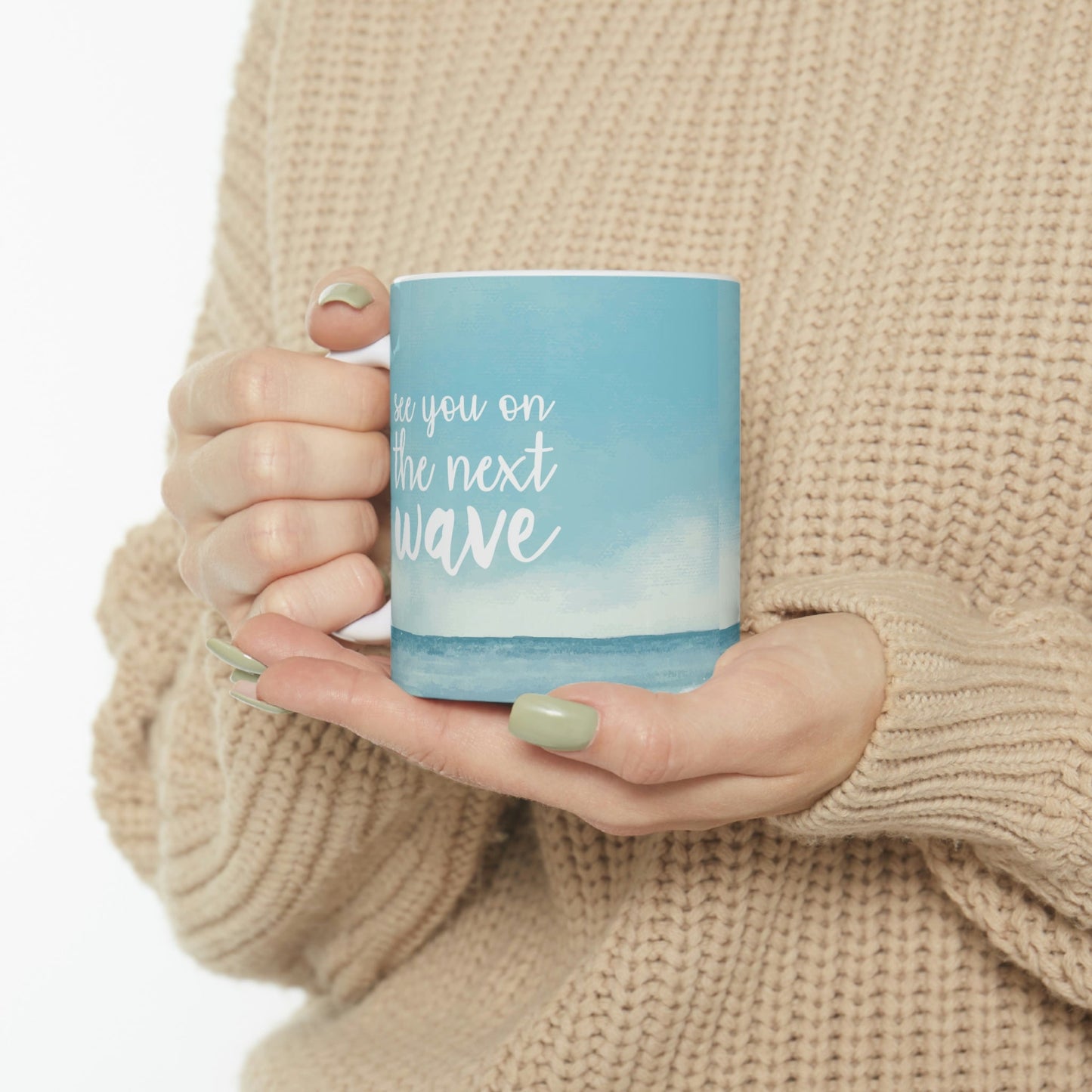 See You On the Next Wave Surfers Slogan Ceramic Mug 11oz Ichaku [Perfect Gifts Selection]