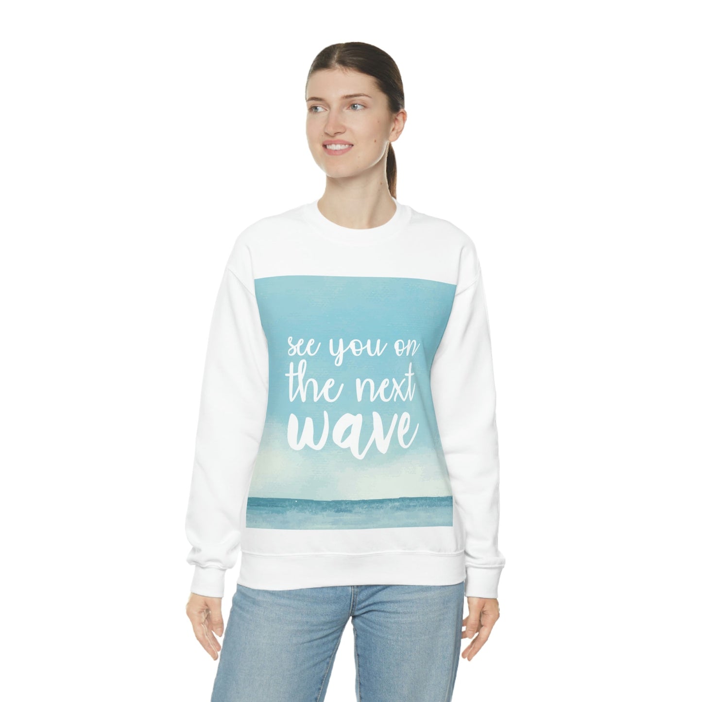 See You On the Next Wave Surfers Slogan Heavy Blend™ Crewneck Sweatshirt Ichaku [Perfect Gifts Selection]