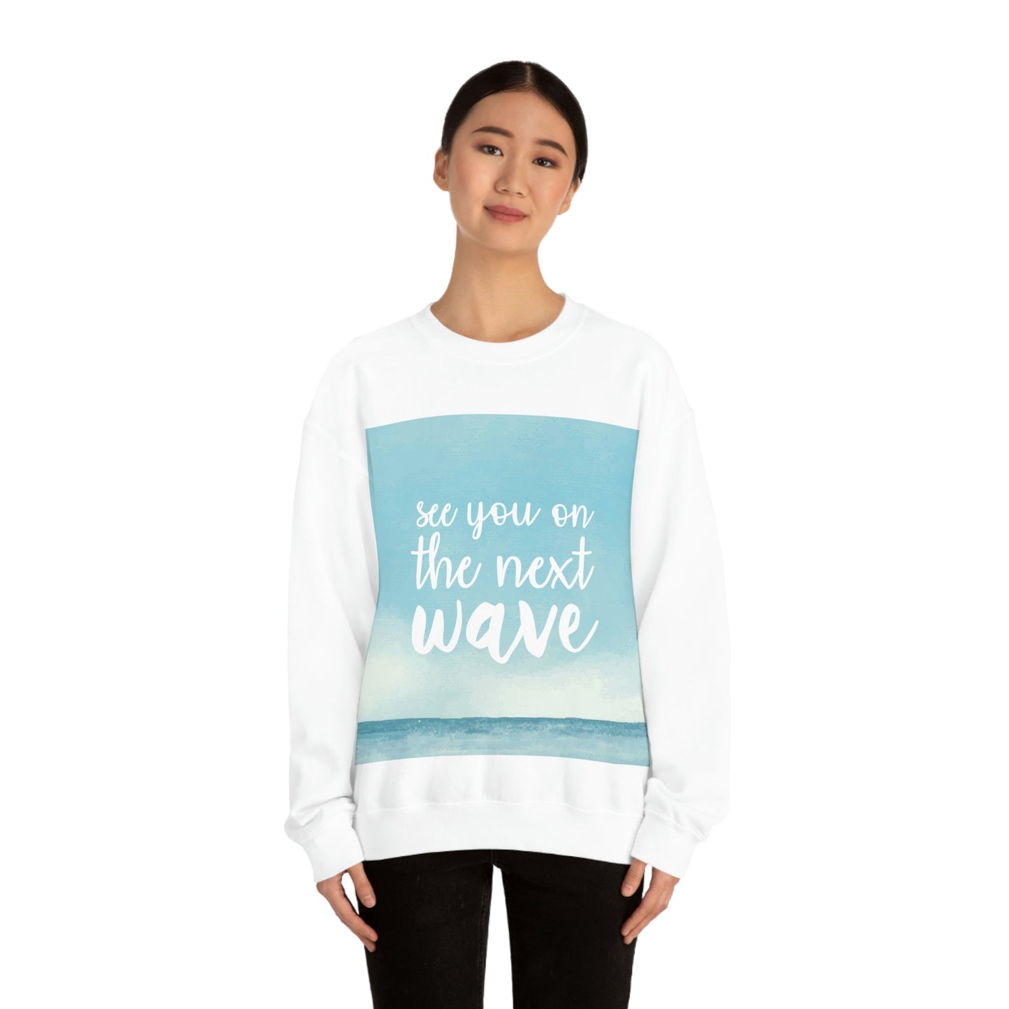 See You On the Next Wave Surfers Slogan Heavy Blend™ Crewneck Sweatshirt Ichaku [Perfect Gifts Selection]