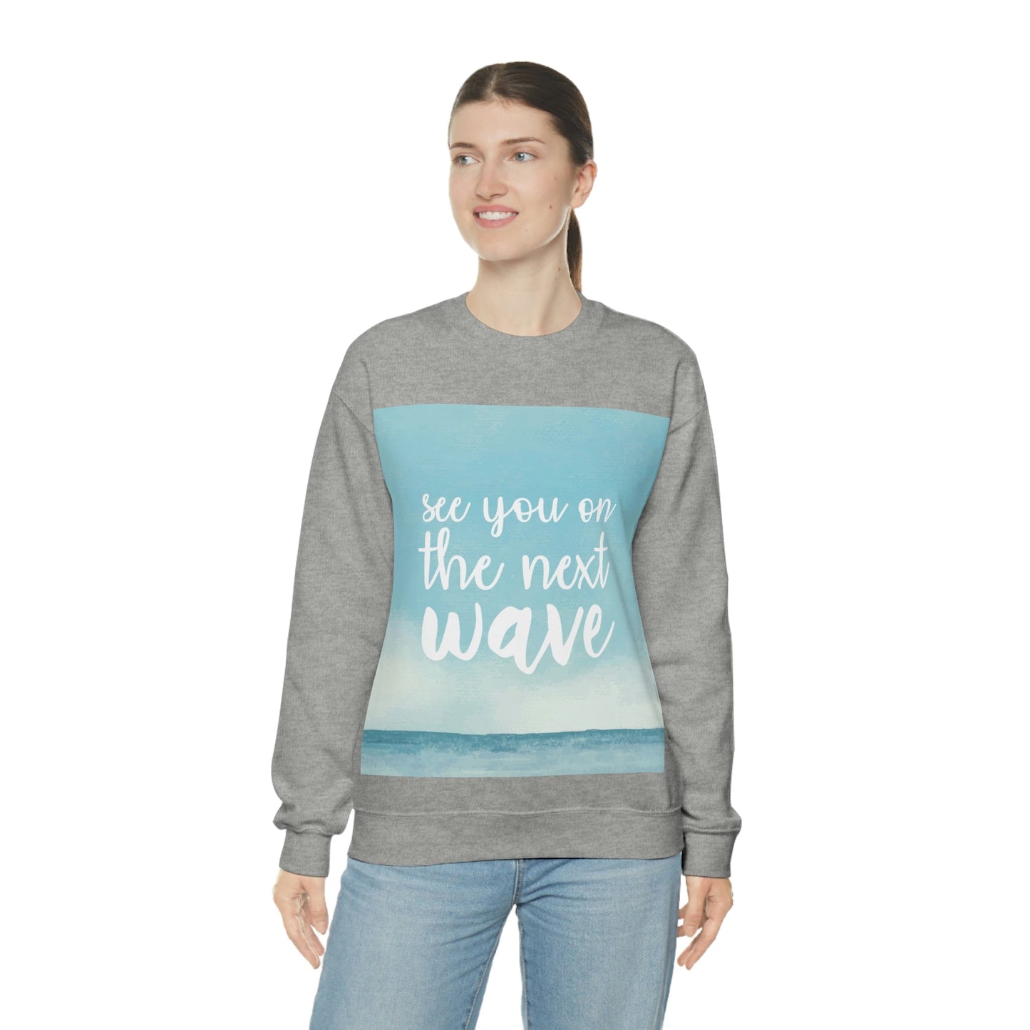 See You On the Next Wave Surfers Slogan Heavy Blend™ Crewneck Sweatshirt Ichaku [Perfect Gifts Selection]