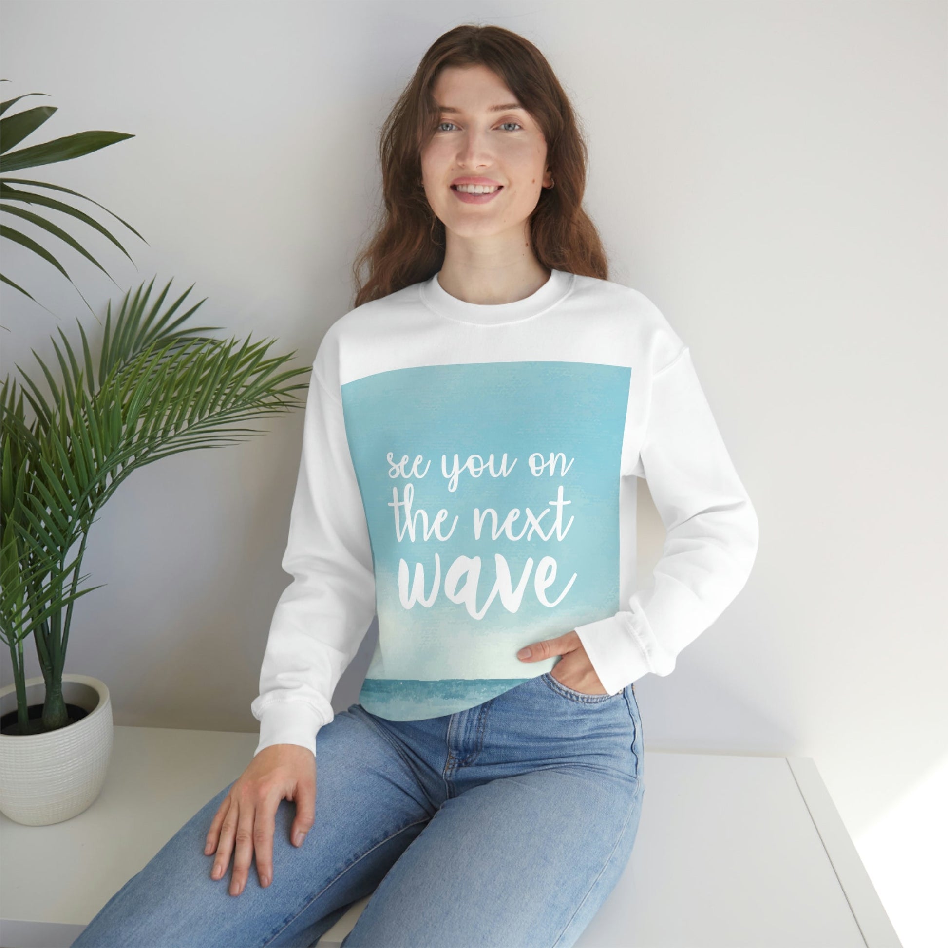 See You On the Next Wave Surfers Slogan Heavy Blend™ Crewneck Sweatshirt Ichaku [Perfect Gifts Selection]