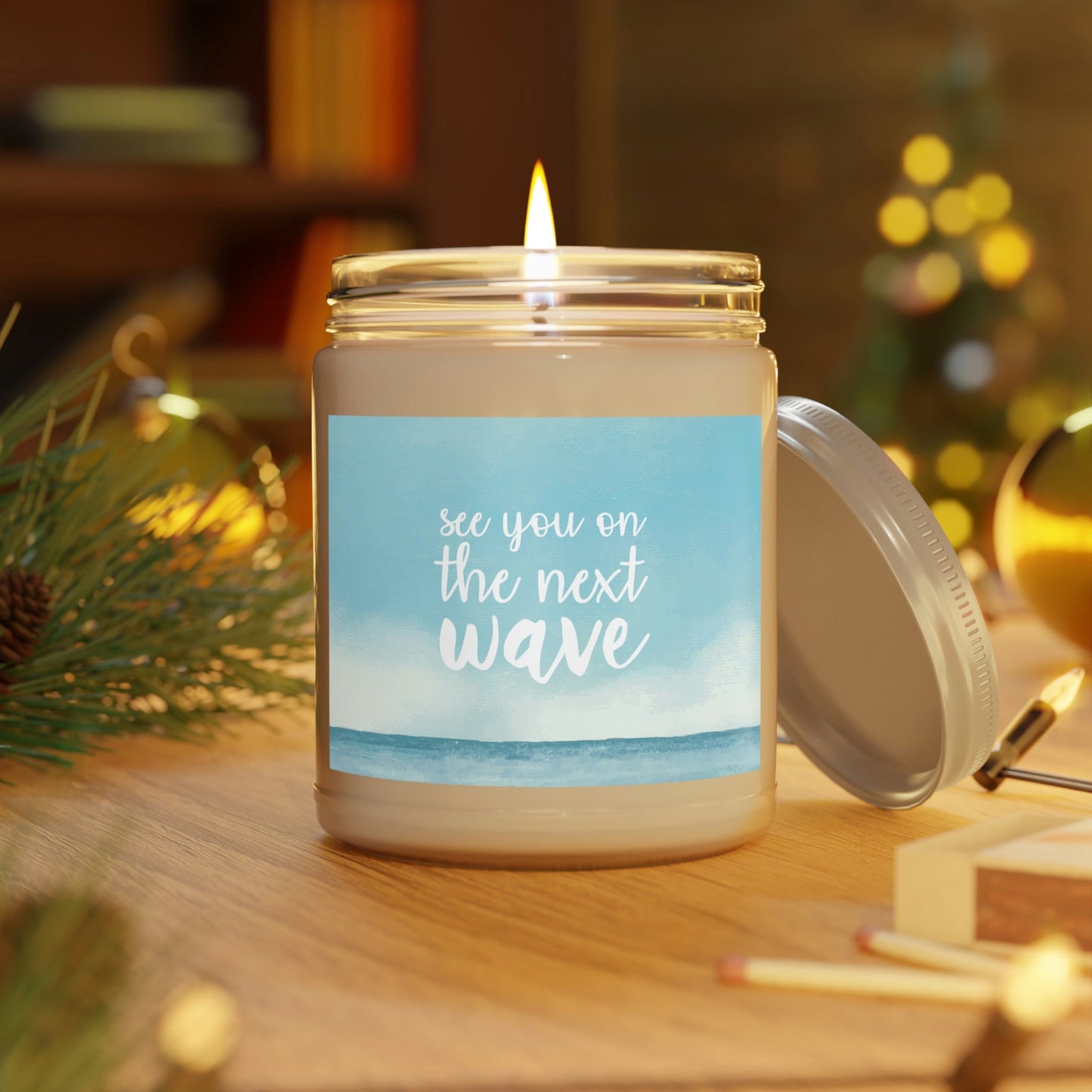 See You On the Next Wave Surfers Slogan Scented Candle Up to 60hSoy Wax 9oz Ichaku [Perfect Gifts Selection]