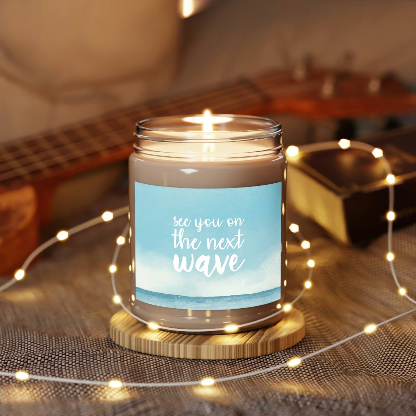 See You On the Next Wave Surfers Slogan Scented Candle Up to 60hSoy Wax 9oz Ichaku [Perfect Gifts Selection]