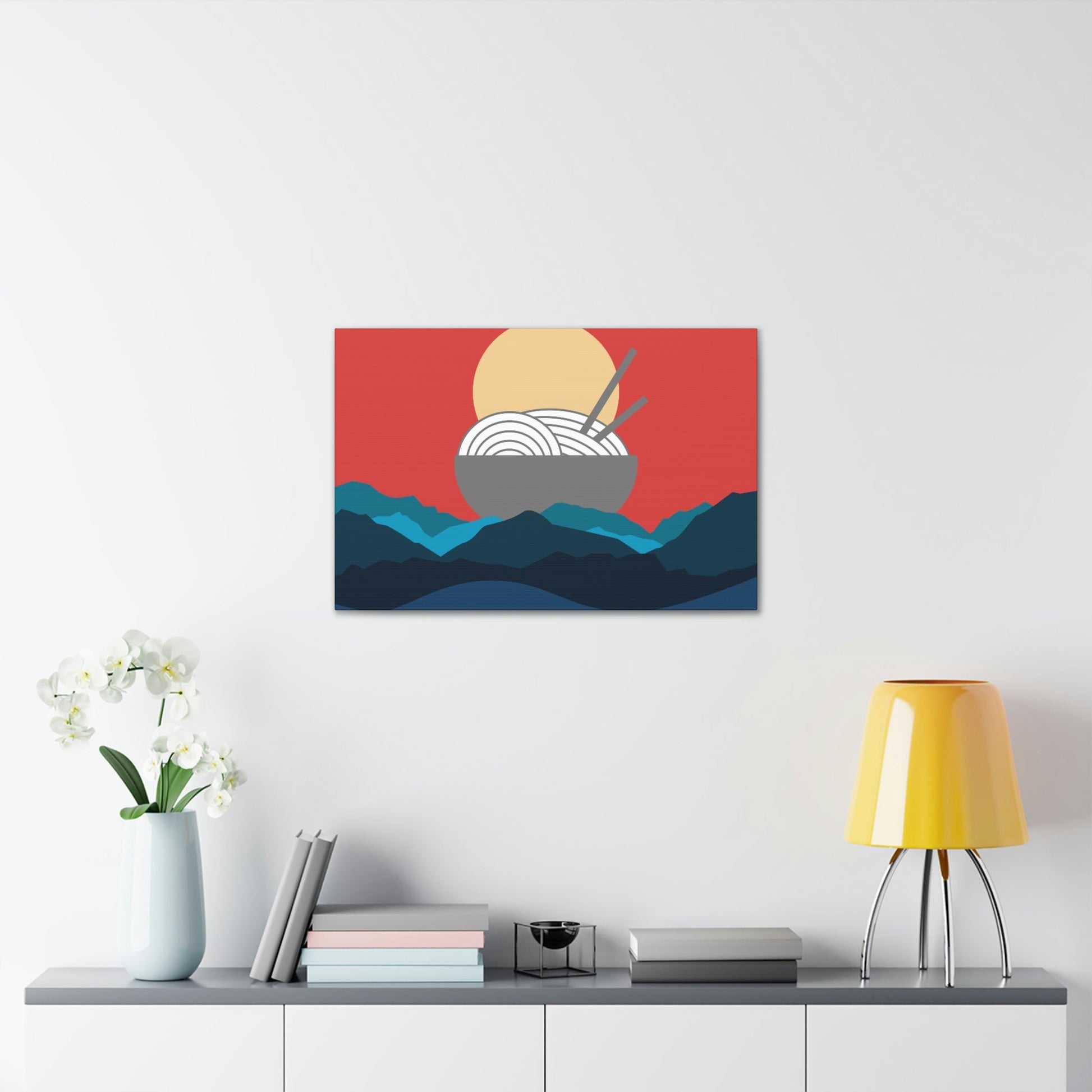 Send Noods Think Ramen Art Noodles Funny Food Abstract Minimalist Aesthetic Classic Art Canvas Gallery Wraps Ichaku [Perfect Gifts Selection]