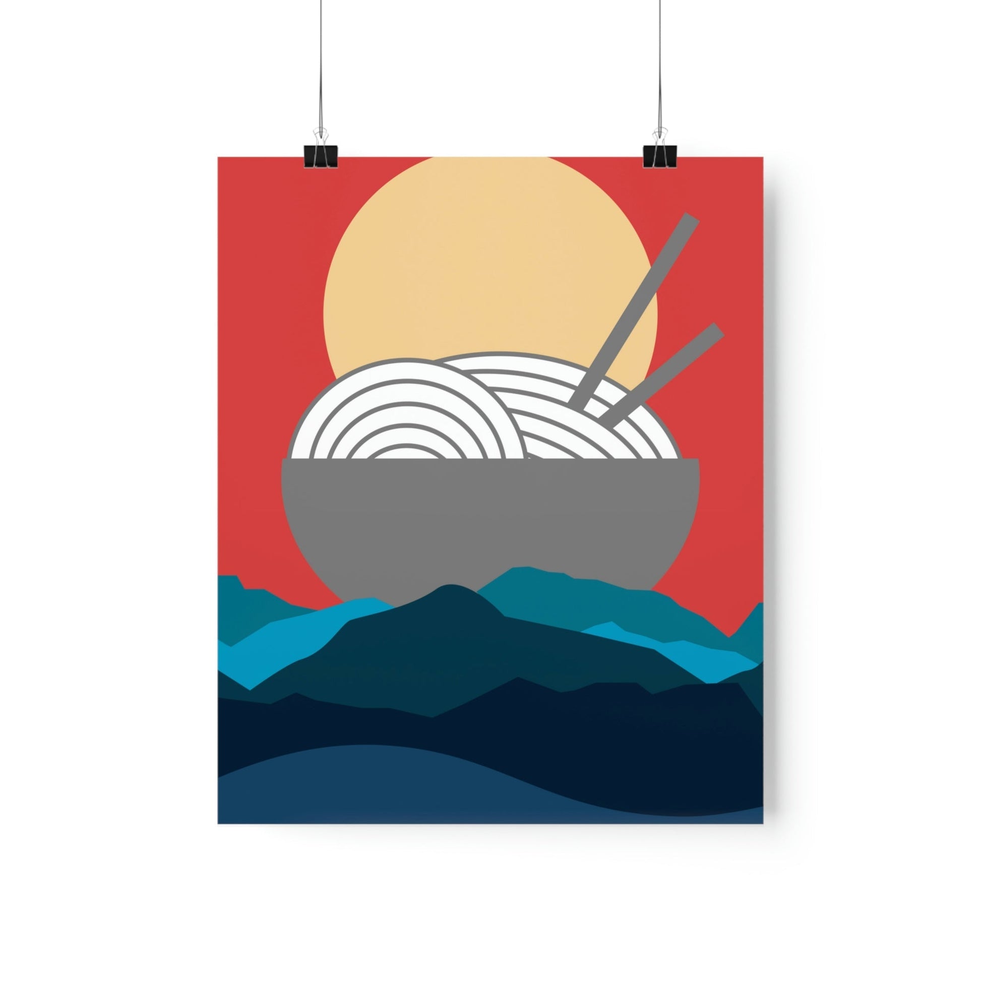 Send Noods Think Ramen Art Noodles Funny Food Abstract Minimalist Premium Matte Vertical Posters Ichaku [Perfect Gifts Selection]