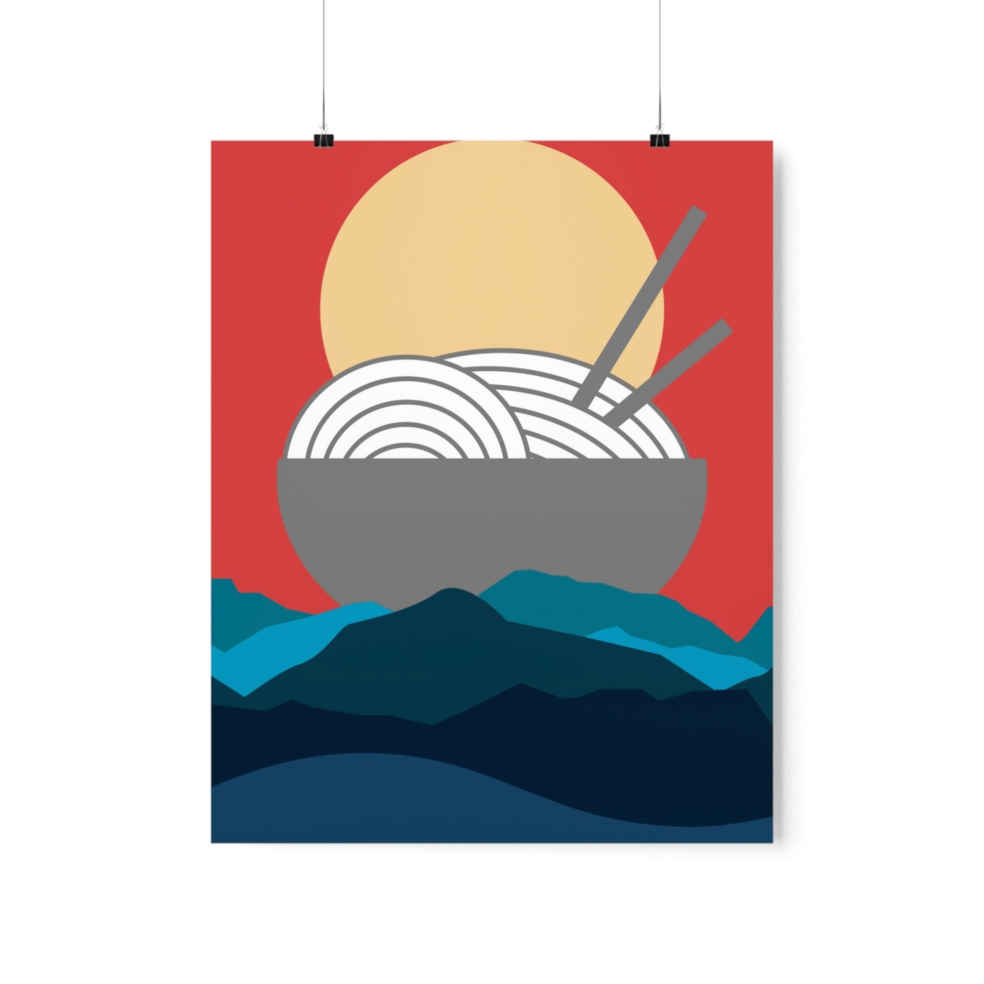 Send Noods Think Ramen Art Noodles Funny Food Abstract Minimalist Premium Matte Vertical Posters Ichaku [Perfect Gifts Selection]