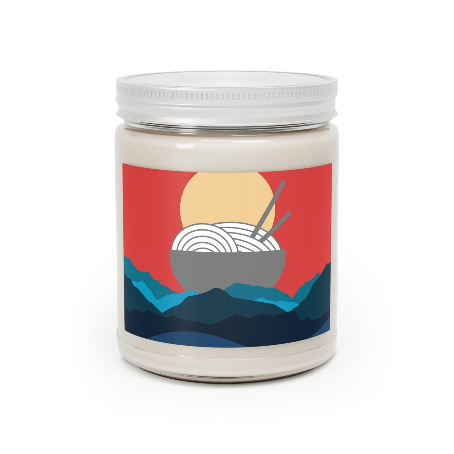 Send Noods Think Ramen Art Noodles Funny Food Abstract Minimalist Scented Candle Up to 60hSoy Wax 9oz Ichaku [Perfect Gifts Selection]