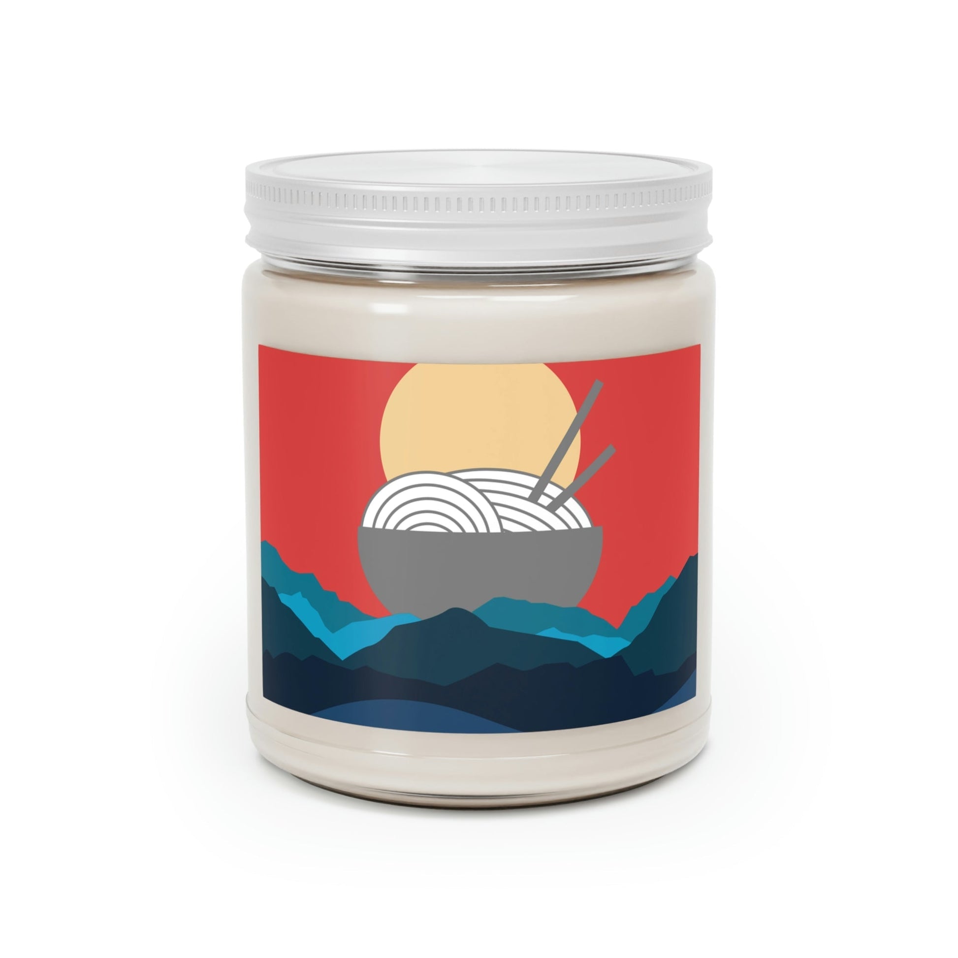 Send Noods Think Ramen Art Noodles Funny Food Abstract Minimalist Scented Candle Up to 60hSoy Wax 9oz Ichaku [Perfect Gifts Selection]