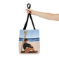 Serenity by the Sea Woman Sitting on Beach AOP Tote Bag Ichaku [Perfect Gifts Selection]
