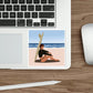 Serenity by the Sea Woman Sitting on Beach Die-Cut Sticker Ichaku [Perfect Gifts Selection]