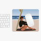 Serenity by the Sea Woman Sitting on Beach Ergonomic Non-slip Creative Design Mouse Pad Ichaku [Perfect Gifts Selection]