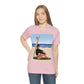 Serenity by the Sea Woman Sitting on Beach Unisex Jersey Short Sleeve T-Shirt Ichaku [Perfect Gifts Selection]