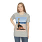 Serenity by the Sea Woman Sitting on Beach Unisex Jersey Short Sleeve T-Shirt Ichaku [Perfect Gifts Selection]