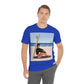 Serenity by the Sea Woman Sitting on Beach Unisex Jersey Short Sleeve T-Shirt Ichaku [Perfect Gifts Selection]