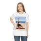 Serenity by the Sea Woman Sitting on Beach Unisex Jersey Short Sleeve T-Shirt Ichaku [Perfect Gifts Selection]