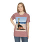 Serenity by the Sea Woman Sitting on Beach Unisex Jersey Short Sleeve T-Shirt Ichaku [Perfect Gifts Selection]