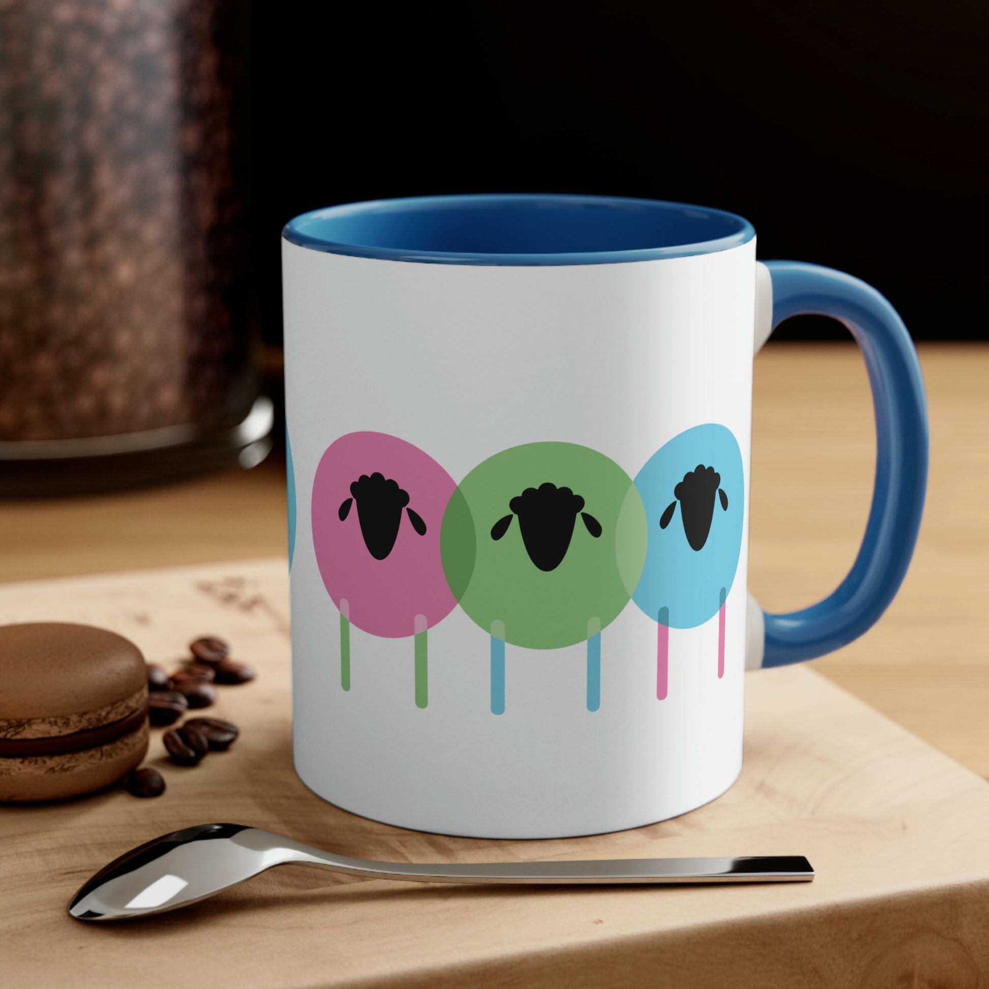 Sheeps Colored Trio Funny Humor Classic Accent Coffee Mug 11oz Ichaku [Perfect Gifts Selection]