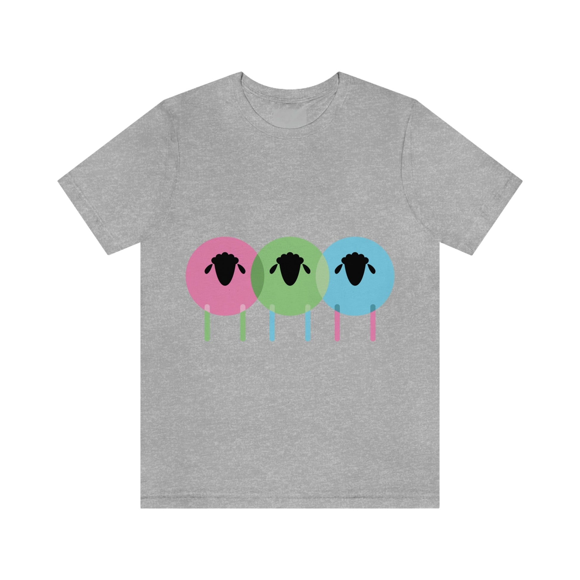 Sheeps Colored Trio Funny Humor Unisex Jersey Short Sleeve T-Shirt Ichaku [Perfect Gifts Selection]