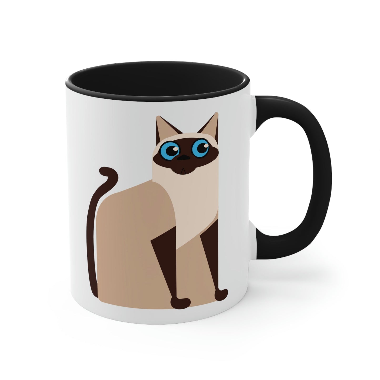 Siam Cat Lovers Anime Cartoon Accent Coffee Mug 11oz Ichaku [Perfect Gifts Selection]