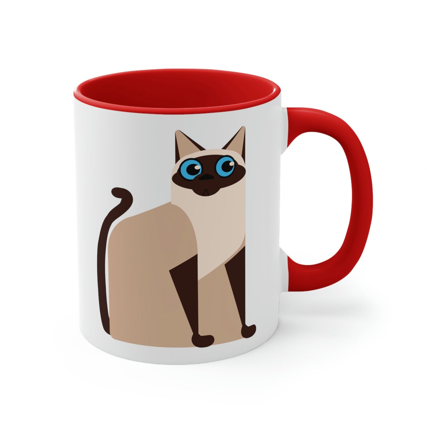 Siam Cat Lovers Anime Cartoon Accent Coffee Mug 11oz Ichaku [Perfect Gifts Selection]