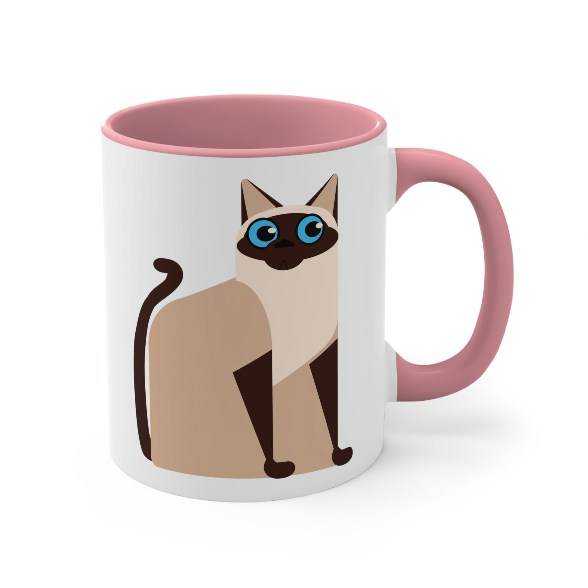 Siam Cat Lovers Anime Cartoon Accent Coffee Mug 11oz Ichaku [Perfect Gifts Selection]