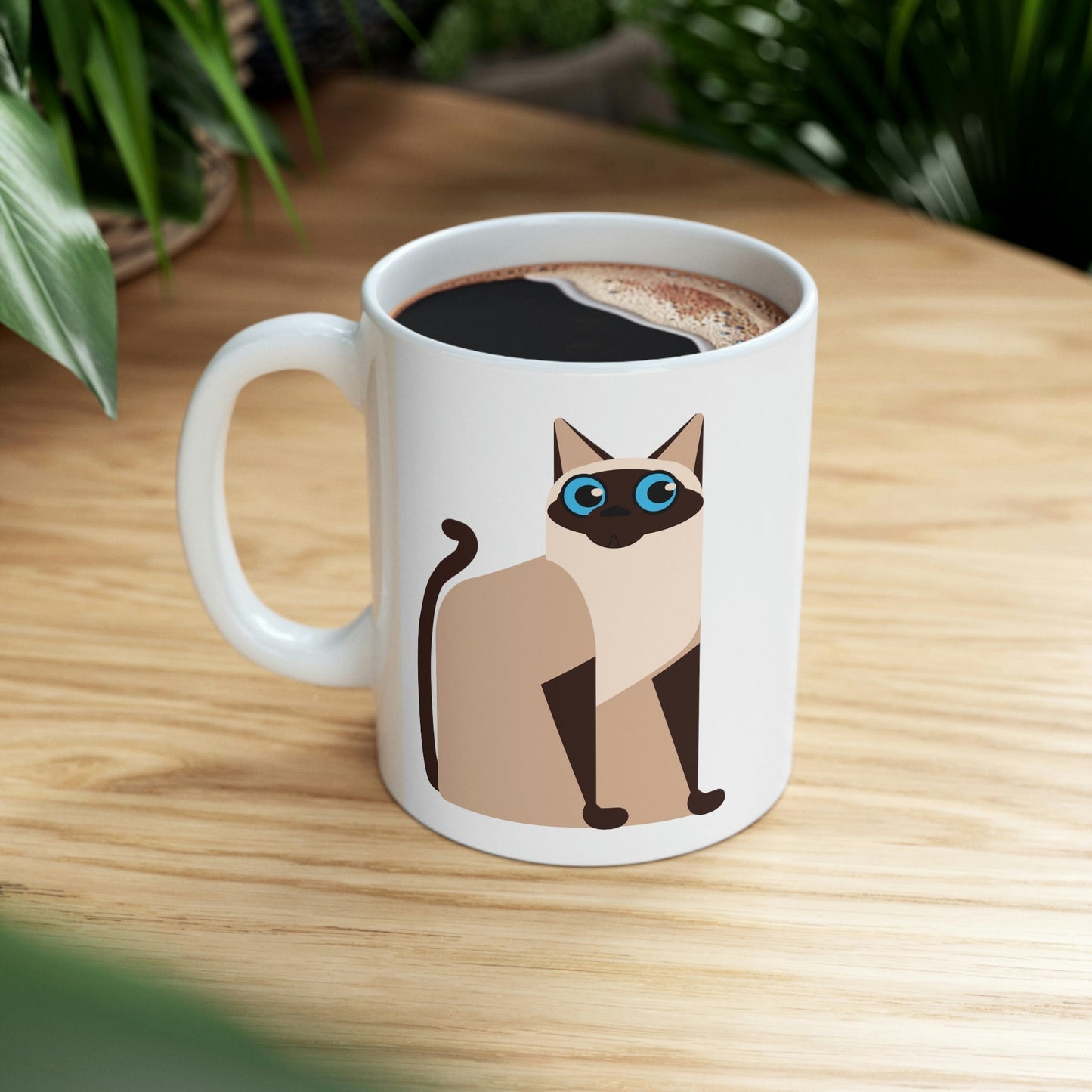 Siam Cat Lovers Anime Cartoon Ceramic Mug 11oz Ichaku [Perfect Gifts Selection]