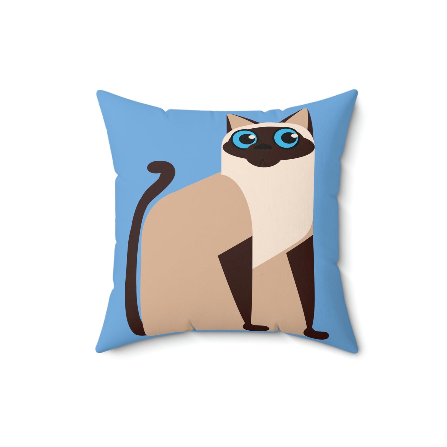 Siam Cat Lovers Anime Cartoon Spun Polyester Square Pillow Ichaku [Perfect Gifts Selection]