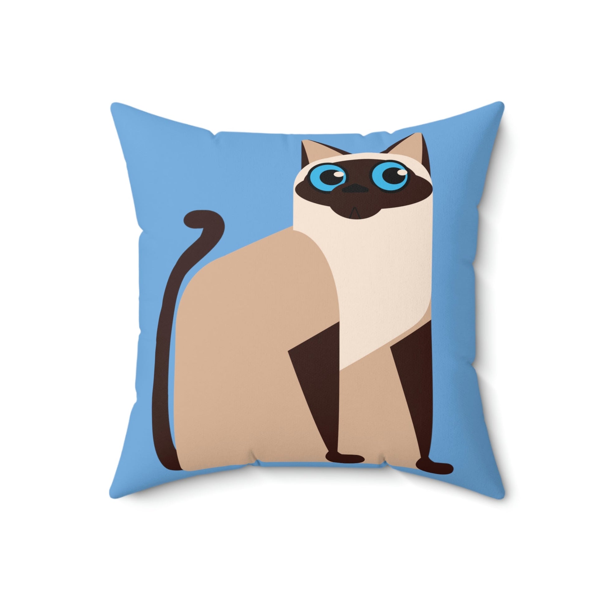 Siam Cat Lovers Anime Cartoon Spun Polyester Square Pillow Ichaku [Perfect Gifts Selection]