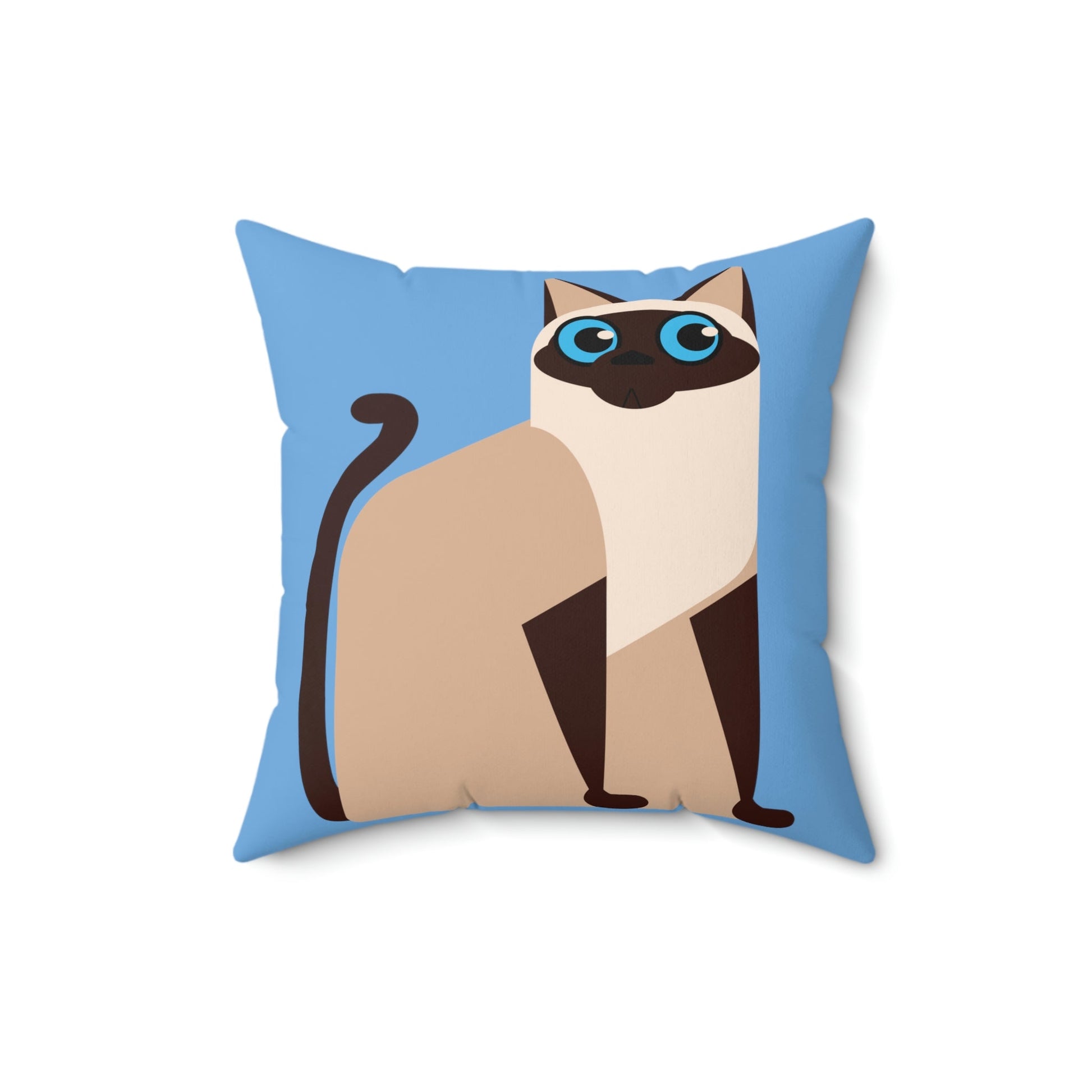 Siam Cat Lovers Anime Cartoon Spun Polyester Square Pillow Ichaku [Perfect Gifts Selection]