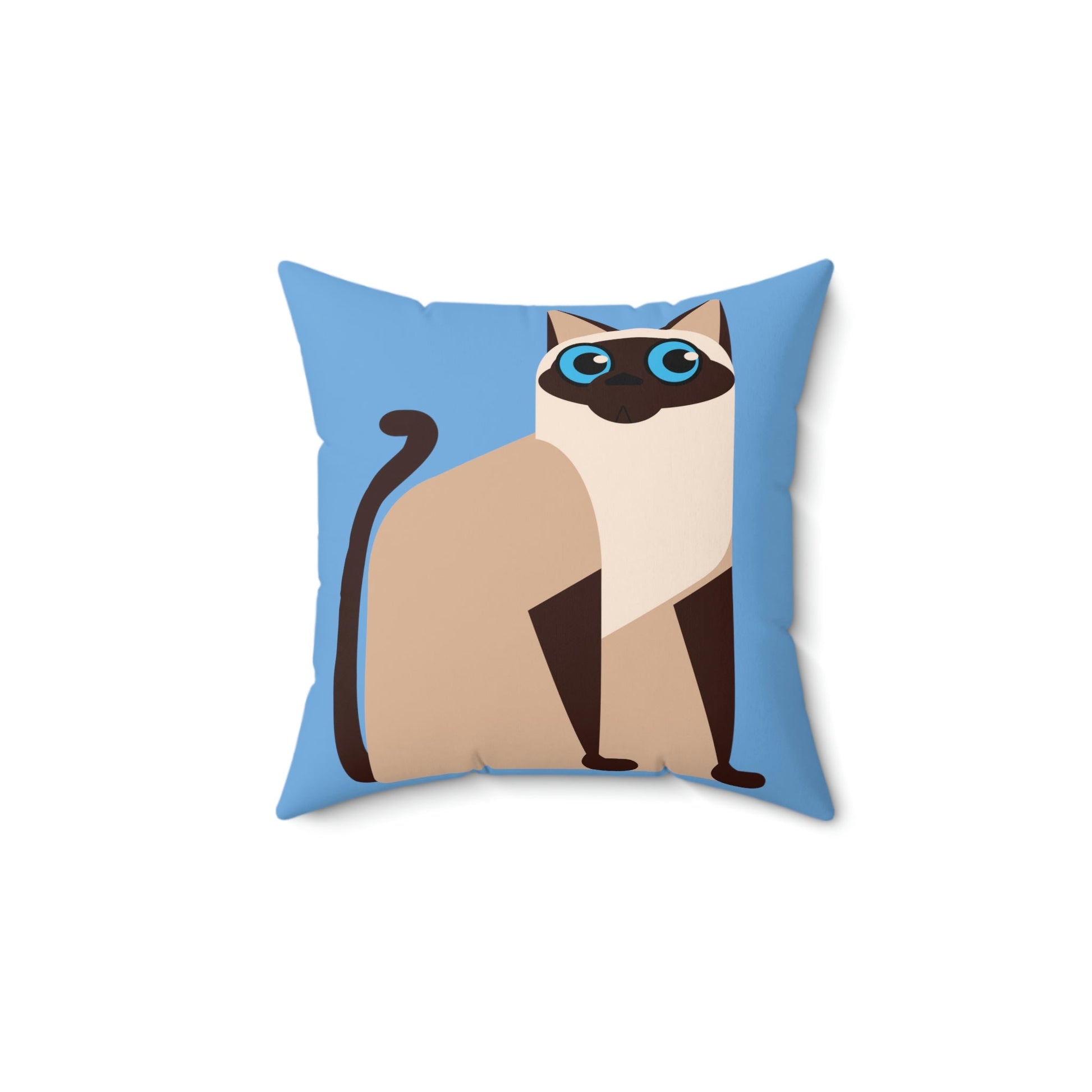 Siam Cat Lovers Anime Cartoon Spun Polyester Square Pillow Ichaku [Perfect Gifts Selection]