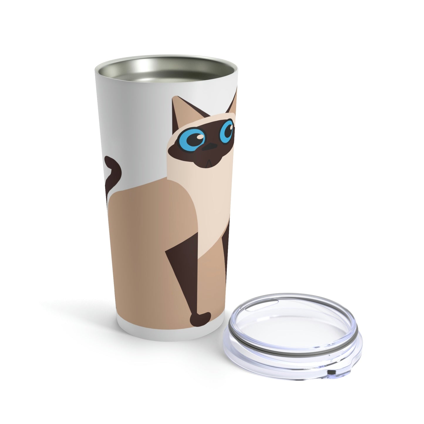 Siam Cat Lovers Anime Cartoon Stainless Steel Hot or Cold Vacuum Tumbler 20oz Ichaku [Perfect Gifts Selection]