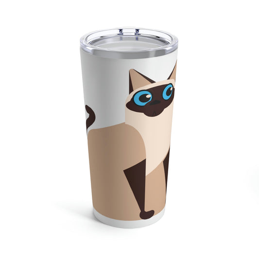 Siam Cat Lovers Anime Cartoon Stainless Steel Hot or Cold Vacuum Tumbler 20oz Ichaku [Perfect Gifts Selection]