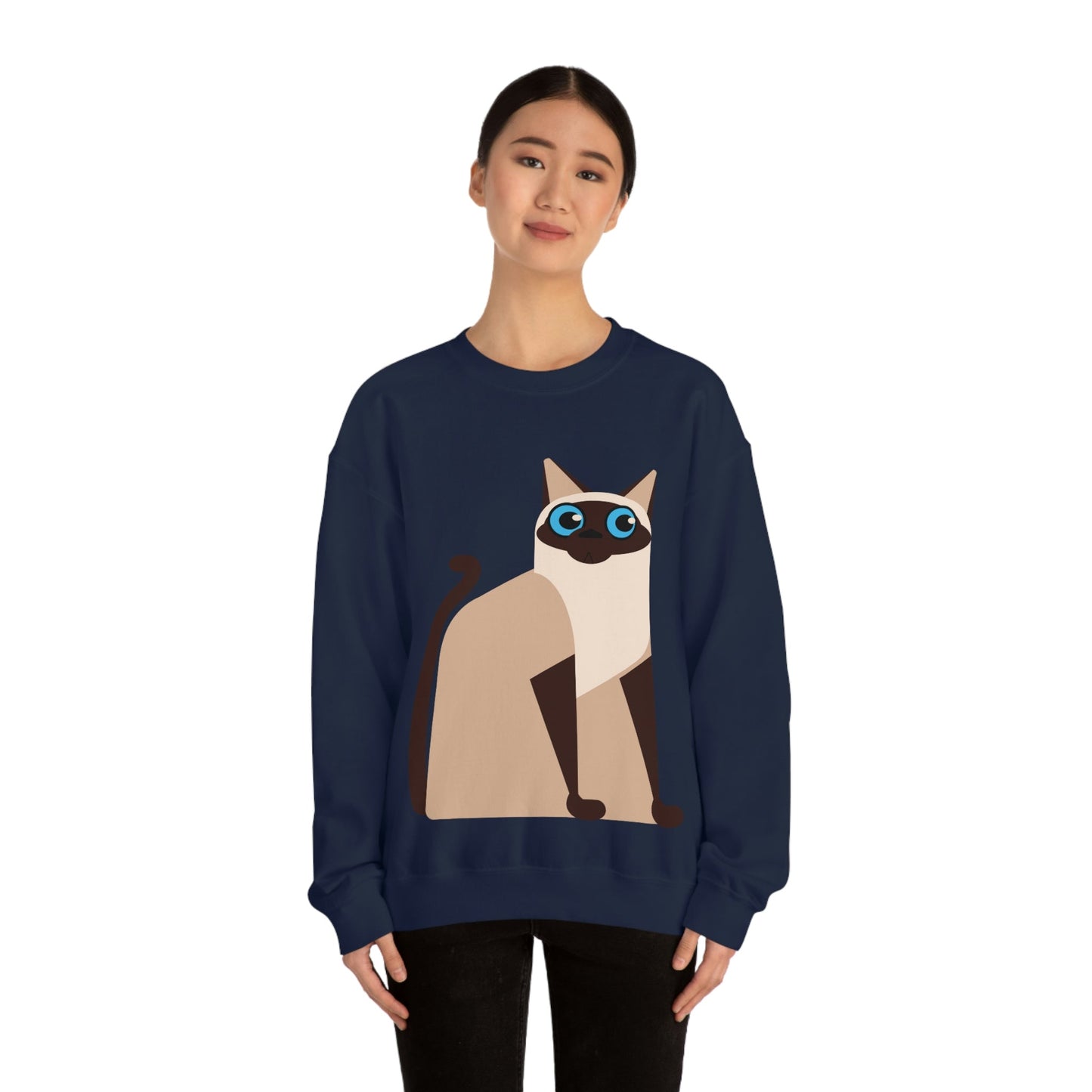 Siam Cat Lovers Anime Cartoon Unisex Heavy Blend™ Crewneck Sweatshirt Ichaku [Perfect Gifts Selection]