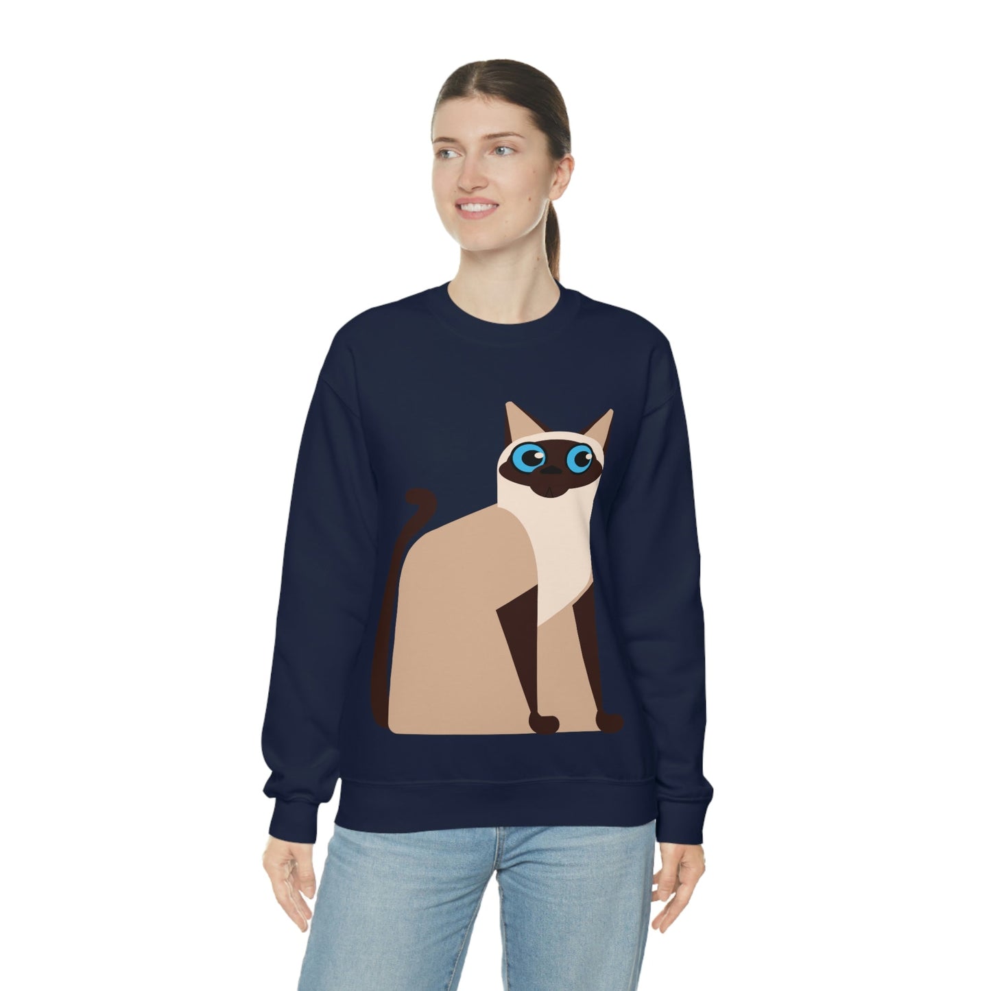 Siam Cat Lovers Anime Cartoon Unisex Heavy Blend™ Crewneck Sweatshirt Ichaku [Perfect Gifts Selection]