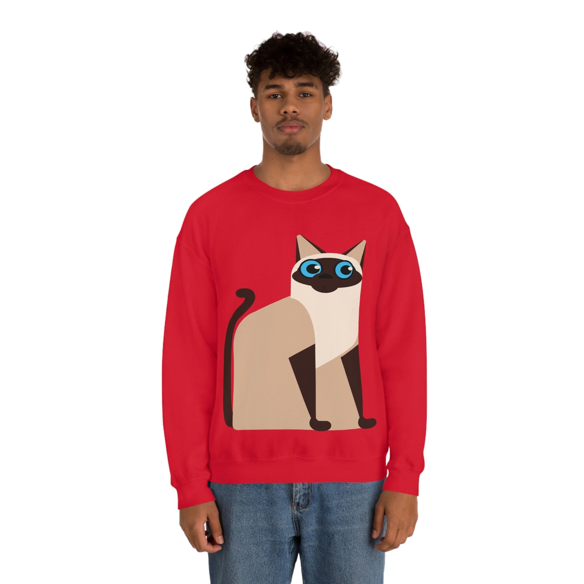 Siam Cat Lovers Anime Cartoon Unisex Heavy Blend™ Crewneck Sweatshirt Ichaku [Perfect Gifts Selection]