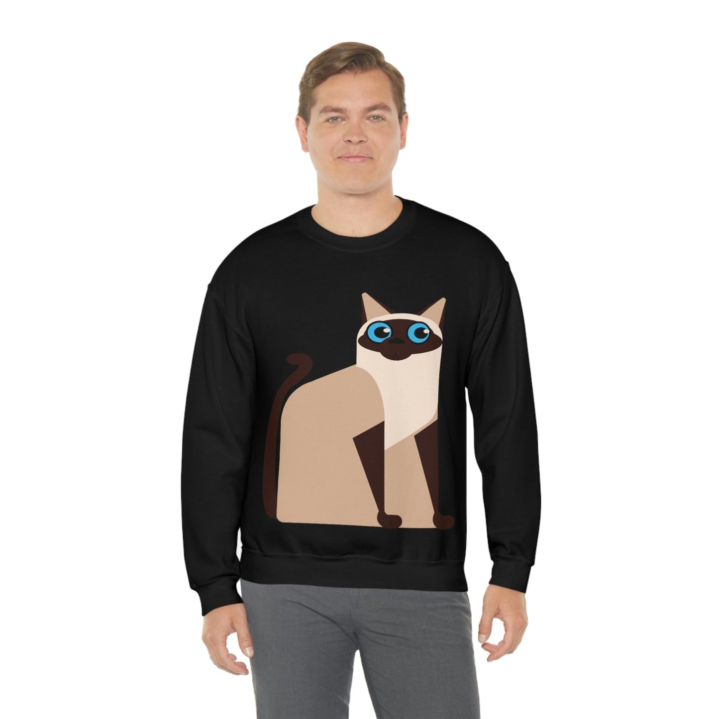 Siam Cat Lovers Anime Cartoon Unisex Heavy Blend™ Crewneck Sweatshirt Ichaku [Perfect Gifts Selection]