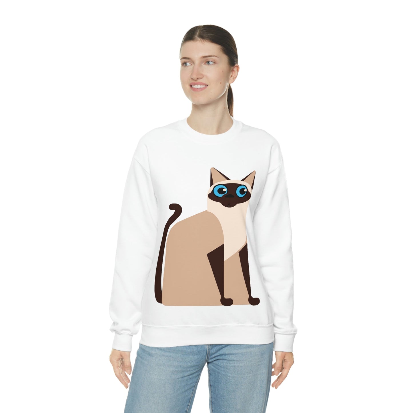 Siam Cat Lovers Anime Cartoon Unisex Heavy Blend™ Crewneck Sweatshirt Ichaku [Perfect Gifts Selection]