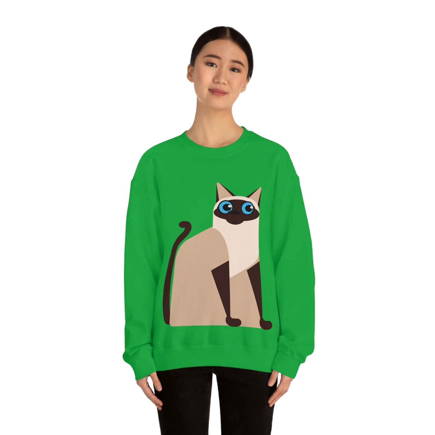 Siam Cat Lovers Anime Cartoon Unisex Heavy Blend™ Crewneck Sweatshirt Ichaku [Perfect Gifts Selection]