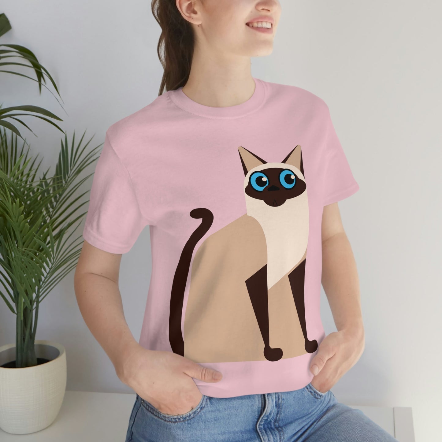 Siam Cat Lovers Anime Cartoon Unisex Jersey Short Sleeve T-Shirt Ichaku [Perfect Gifts Selection]