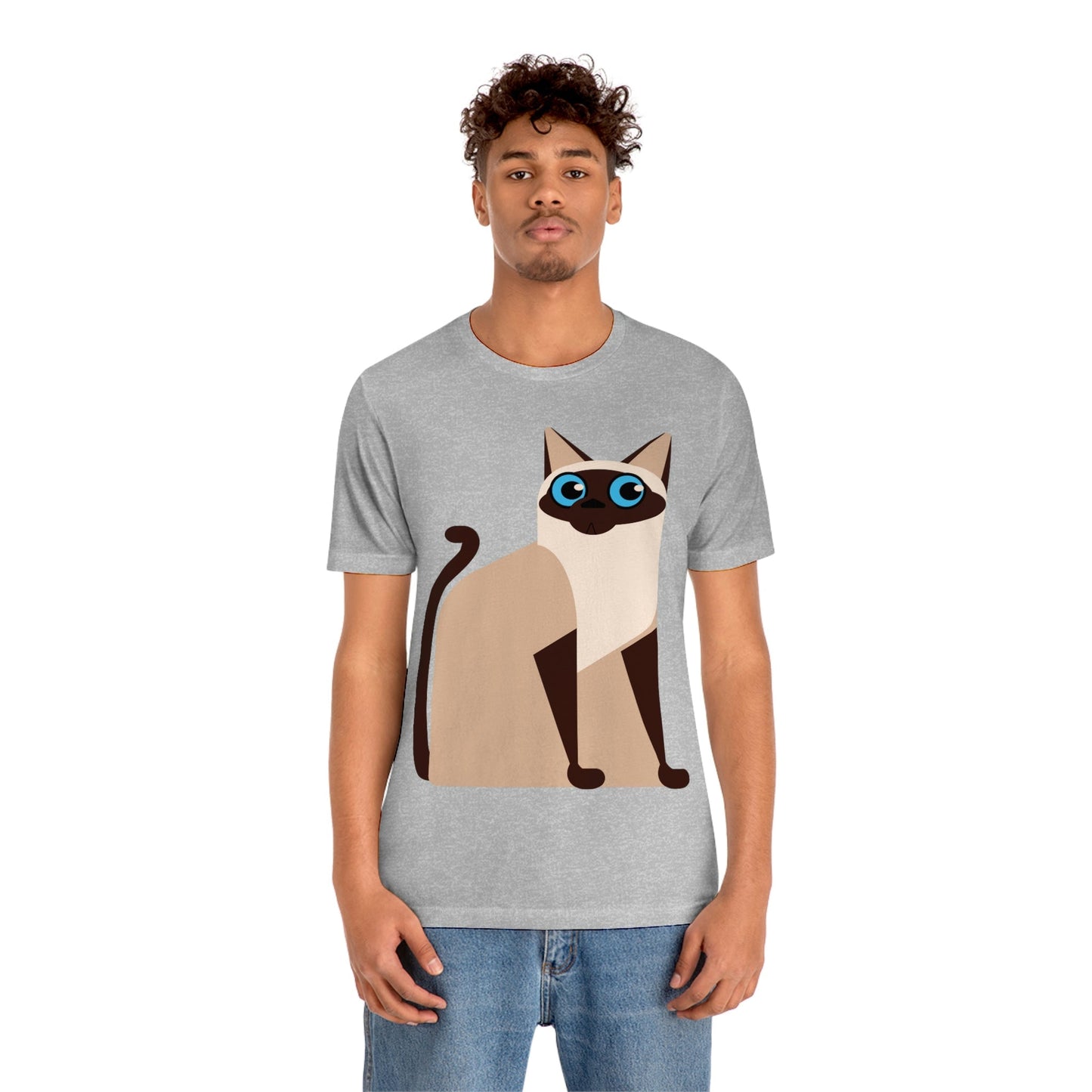 Siam Cat Lovers Anime Cartoon Unisex Jersey Short Sleeve T-Shirt Ichaku [Perfect Gifts Selection]