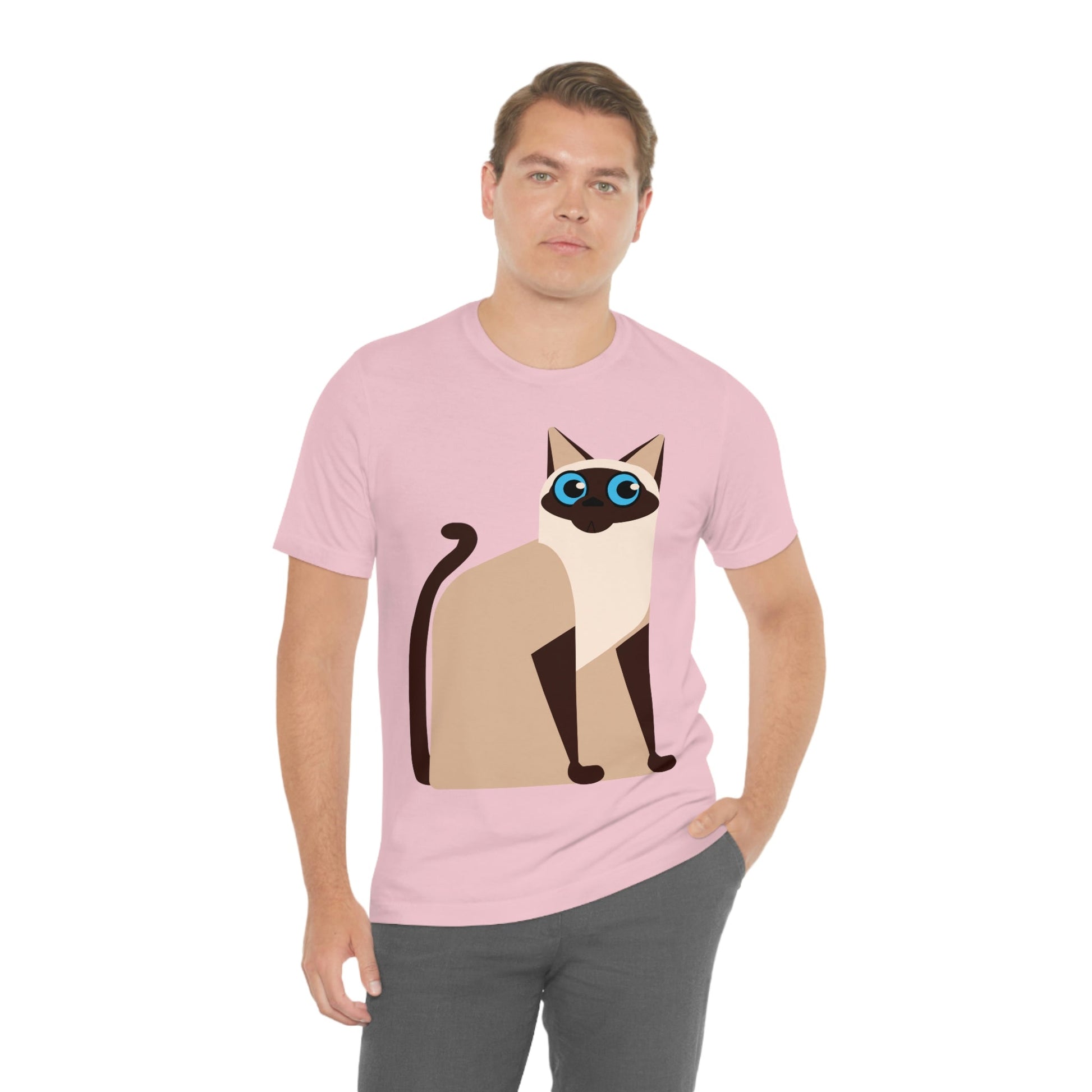 Siam Cat Lovers Anime Cartoon Unisex Jersey Short Sleeve T-Shirt Ichaku [Perfect Gifts Selection]