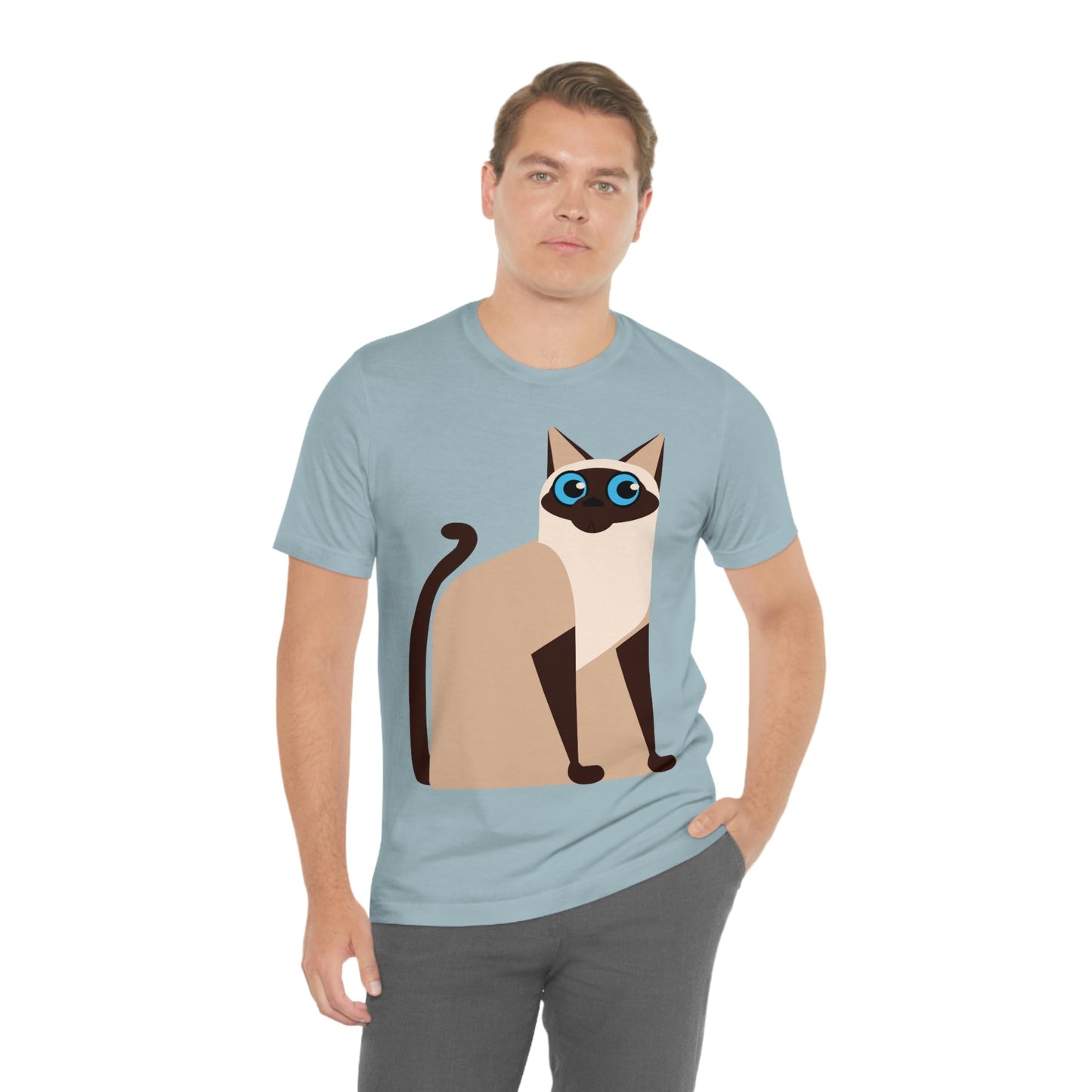 Siam Cat Lovers Anime Cartoon Unisex Jersey Short Sleeve T-Shirt Ichaku [Perfect Gifts Selection]