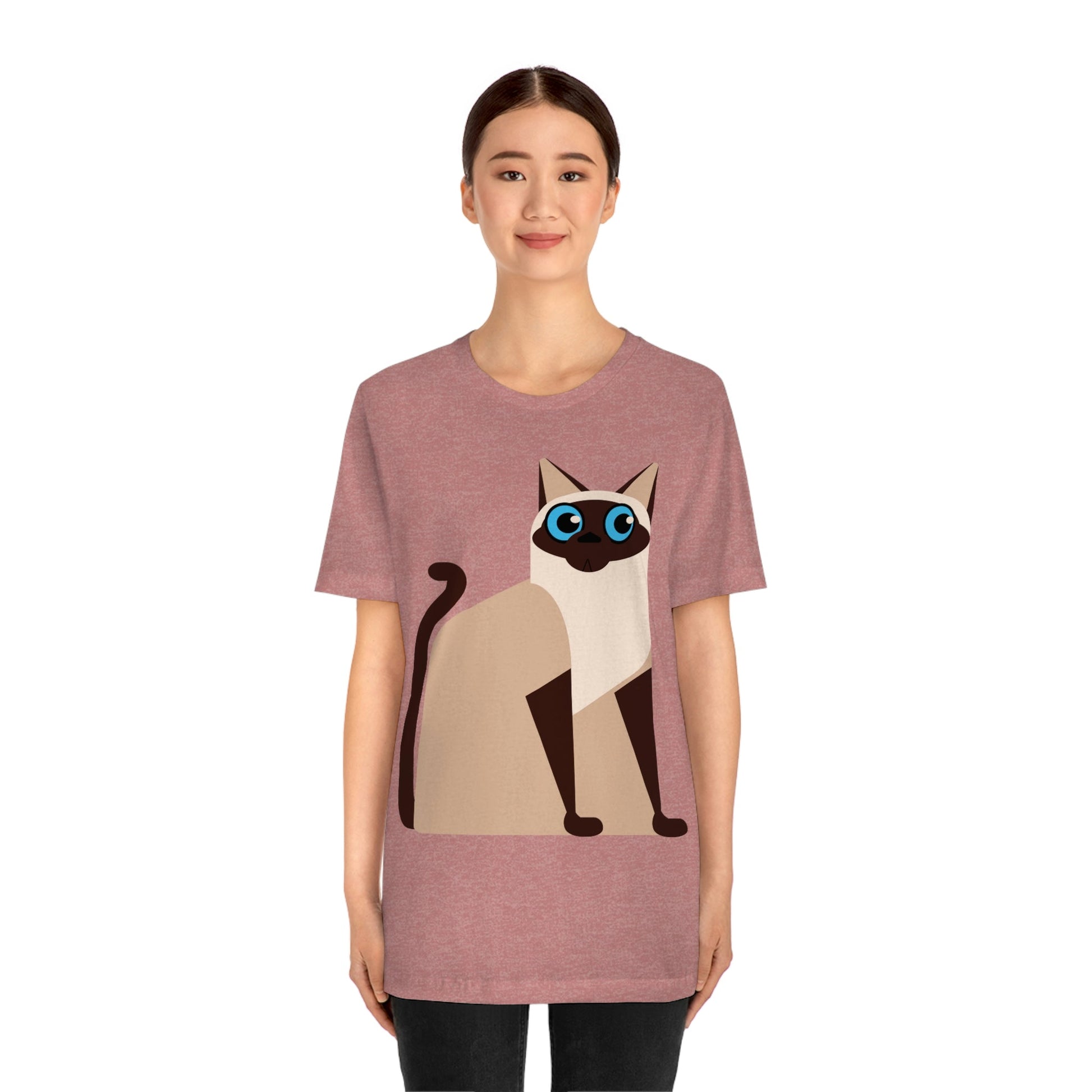 Siam Cat Lovers Anime Cartoon Unisex Jersey Short Sleeve T-Shirt Ichaku [Perfect Gifts Selection]